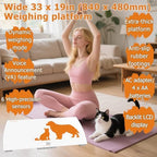 Digital Weighing Scale for Dogs Cats Puppies, Vet Scale, Scale for Animals Pets, 330lb x 0.1lb, Veterinary Scale, 33 x 19in Wide Platform, 8mm Tempered-Glass