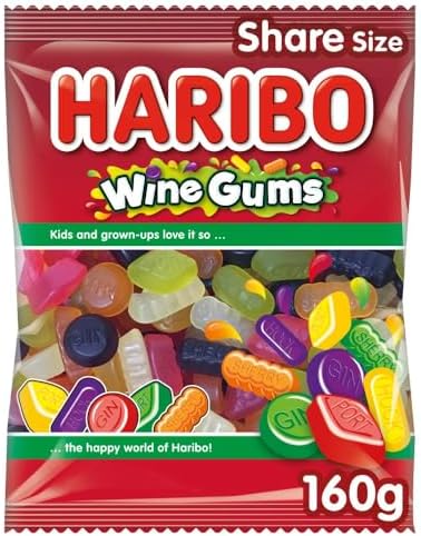 Haribo Wine Gums Gummy Candy 160 Grams (2 Pack)