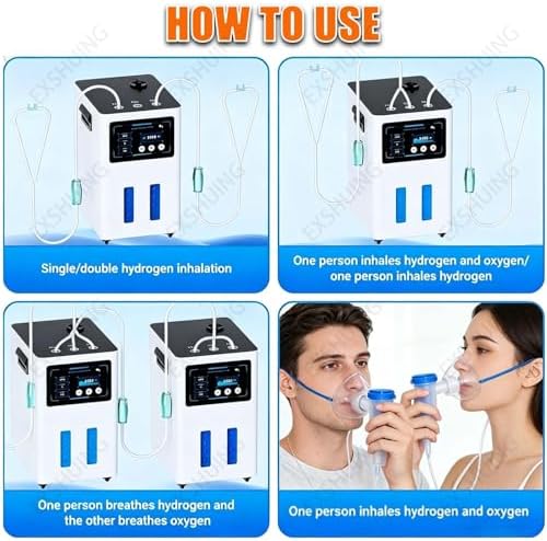 High Purity Hydrogen Machine, Hydrogen Inhalation Device, 99.99% H2, Max 4200 Ml/Min, 7-Stage Anti-Backflow, Quiet Fan ≤40 Db, Bedroom Safe, Relieve Fatigue And Fight Wrinkles(White,900ml/min)