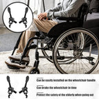 Heavy Duty Wheelchair Brakes Wheel Locks, Drive Wheelchair Parts, Transport Chair Brake, Universal Brake Replacement Parts for 1" Tubing, Side Mount Bolt on Style(1 Pair)