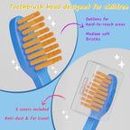 Newday Kids toothbrushes 6 Pack Set Soft Bristles Fun Lovely with Suction Cup, Includes Travel Covers, Animal toothbrushes for Kids Boys & Girls, Toddlers &Children Teeth (Multicolor)