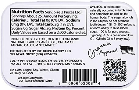 ICE CHIPS Candy Licorice Single Pack Candy, 1.76 Ounce