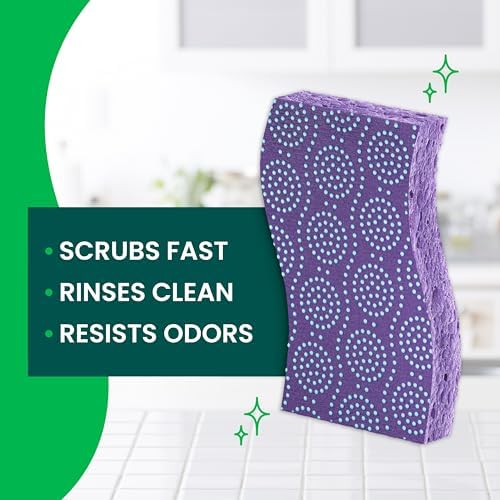 Scotch-Brite Scrub Dots Non-Scratch Scrub Sponge, Rinses Clean, For Washing Dishes and Cleaning Kitchen, 9 Packs of 4 Sponges (36 Total)