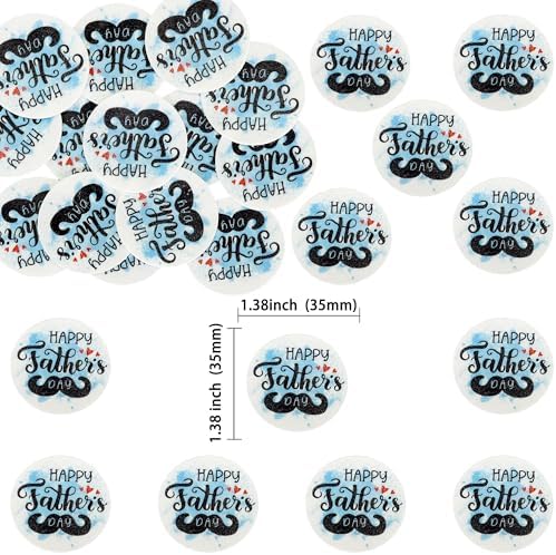Gyufise 54Pcs Edible Happy Father's Day Cupcake Toppers Wafer Paper Love Dad Cake Toppers Edible Best Dad Ever Cupcake Picks for Father Day Theme Birthday Party Cake Decorations Black