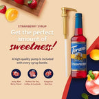 Torani Sugar Free Syrup, Strawberry, Zero-Calorie Flavoring for Drinks, Pump Included, 25.4 Oz