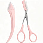 3-Pack Eyebrow Razor Set for Men and Women - Multipurpose Exfoliating Dermaplaning and Facial Razors with Safety Precision Cover (Pink Set of 3)
