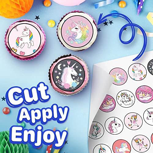 30 x Cupcake Toppers Themed of Unicorn Original Series Collection - Edible Cake Decorations | Uncut on Wafer Sheet