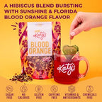 Katy’s Blood Orange Loose Tea - Hibiscus, Orange & Rose Hips - Loose Leaf Herbal Tea, Caffeine-Free, Sugar-Free - Hot or Cold Brew Tea - 30+ Cups - Woman-Owned - 3oz Pouch