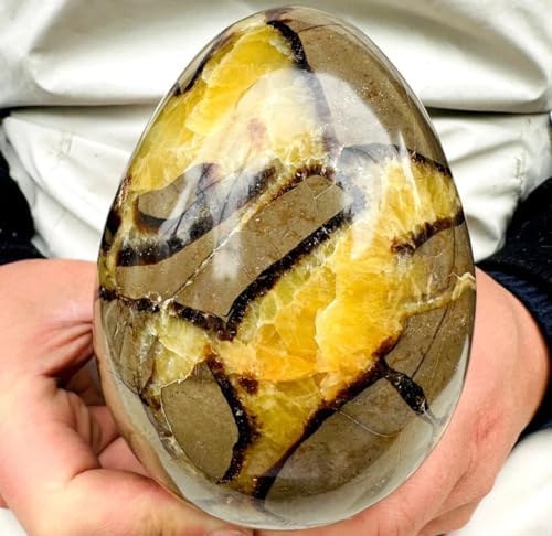 BJXKHFPIV Beautiful Angel Aura Quartz Cluster Crystal Dec Septarian Dragon Calcite Crystal Egg Sphere Ornaments (Size : 80-100g)