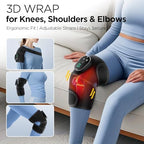 Cordless Knee Massager with Heat, Heating Pad for Knee Shoulder Elbow, Heated Knee Brace for Arthritis, Knee Heating Pad Wrap with 6 Heating Levels, 3 Massage Modes&Timer (Black)