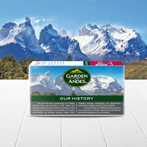 Garden of the Andes - Rosehip and Hibiscus Herbal Tea - 20 Individually Wrapped Tea Bags - Organic caffeine-free antioxidant blend - Supports digestion and immune function