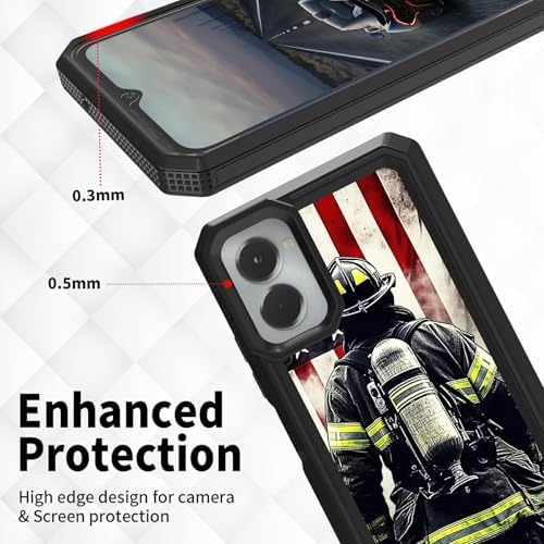 for Motorola Moto G Stylus 5G 2024 Case for Men Women Flag Firefighter Mixed Dual Layer Heavy Duty Shockproof Rugged Protective Phone Case for Moto G Stylus 5G 2024