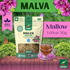 Hanan Mallow Tea Loose Leaf - Te de Malva 30g Herbal Tea Dried Malva Sylvestris Plant Leaves from Peru 1.1oz