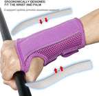 NuCamper Wrist Brace Carpal Tunnel Right Left Hand for Men Women, Night Wrist Sleep Supports Splints Arm Stabilizer with Compression Sleeve Adjustable Straps,for Tendonitis Arthritis Pain Relief (Right Hand-Purple, Small/Medium (Pack of 1))