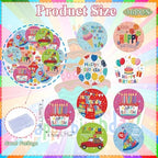 36PCS Edible Happy Birthday Cupcake Toppers Wafer Paper Anniversary Cupcake Toppers Edible Make a Wish Cupcake Picks for Kids Birthday Theme Party Decoration Supplies