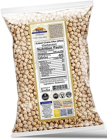 Rani Garbanzo Beans (Kabuli Chana) 64oz (4lbs) 1.81kg Bulk ~ All Natural | Vegan | Gluten Friendly | NON-GMO | Kosher | Indian Origin