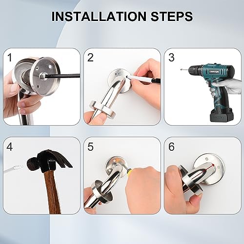 supregear Bathroom Grab Bar Rail, 20 Inch 304 Stainless Steel Bathroom Handle, Safety Handle, Indoor/Outdoor Auxiliary Handle for Kitchen Bedroom Bathtub, Shower and Steps