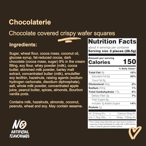 Loacker Chocolaterie Dark Chocolate, Individually Wrapped Premium Enrobed Crispy Cocoa Wafer Minis with Cream Filling, Sustainably Sourced, Made in Italy, 4 x 4.02 oz bags