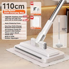 New 51/43/37/in Hands-Free Multi-Purpose Flat Mop – Lazy Cleaning & Face Towel Compatible with Locking Head for Wall Bathroom Toilet Corners Multi-Surface (43in)