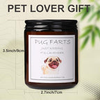Pug Gifts & Decor, Pug Gifts for Pug Lovers - Dog Farts Candle, Dog Mom Gift for Women, Natural Soy Wax Lavender Scented Candle 7oz