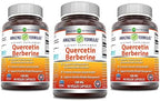 Amazing Formulas Quercetin Berberine | 250 mg Berberine and 250 mg Quercetin | Veggie Capsules Supplement | Non-GMO | Gluten Free | Made in USA (90 | 3 Pack)