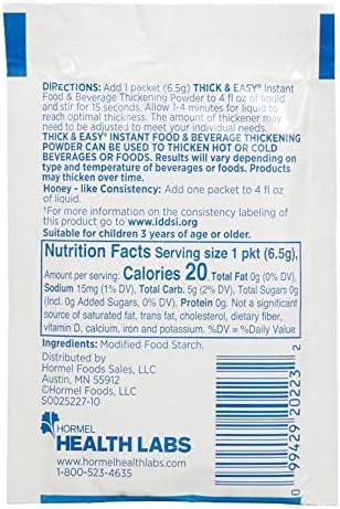 Thick & Easy Food & Drink Thickener Unflavored 6.5 Gram Packet 100 Ct