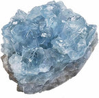 rockcloud Natural Raw Blue Celestite Mineral Healing Crystal Cluster Geode Irregular Home Decoration Gemstone Specimen Large, 2.(Approx 160-220 Gram)