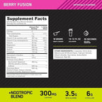 Optimum Nutrition Amped Pre-Workout, with Citrulline, Beta-Alanine, Nootropics and 300mg of Caffeine for Energy, Berry Fusion, 20 Servings (Packaging May Vary)