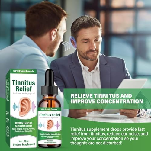 Tinnitus Relief for Ringing Ears, Natural Tinnitus Relief Drop, Formulated to Help Minimize Ear Noise & Support Auditory Health for Men & Women