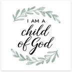 Child Of God Beverage Napkins / 48 Christian Cocktail Napkins/Modern Religious Olive Branch Greenery Design / 4 3/4" x 4 3/4" Baptism Communion Confirmation Easter 3 Ply Napkins/Made In The USA