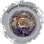Amazing Gemstone 2.5" Amethyst Orgonite Orgone Crystal Sphere Ball with Stand - Meditation Crystal Ball for Witchcraft and Decorative Balls - Premium Gemstone Sphere Balls