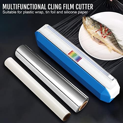 Plastic Wrap Dispenser with Cutter, Reusable Cling Film Dispenser, Cling Wrap Dispenser with Slide Cutter, Also for Aluminum Foil, Tin Foil, Baking Paper (XL)