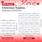 60 Pcs Valentines Heart Cocktail Paper Napkins 6.5 x 6.5 Inches Love Heart Disposable Paper Napkins for Decoupage Dessert Beverage Tissue for Wedding Anniversary Party Tableware Party Supplie