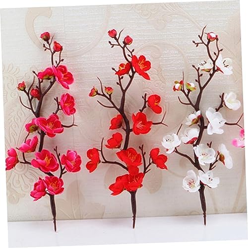 6pcs Plum Blossom Cupcake Toppers Birthday Party Cake Picks Decorative Flower Cake Decorations for Weddings Showers and Holiday Celebrations Lightweight Ornaments