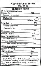 Asian Kitchen Kashmiri Chilli Whole, Low Heat Indian Chilli 3.5oz (100g) ~ All Natural | Vegan | Gluten Friendly | NON-GMO | Indian Origin