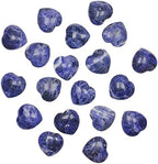 10PCS 1in Natural Sodalite Crystal Hearts Bulk Carved Polished Love Puff Stones for Palm Pocket Worry Gemstones