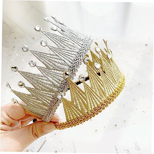 Gatuida 1pc Boy Girl's Gold Rhinestone Crown Headband for Parties Lightweight Hair Accessory Elegant Design for Birthdays and Celebrations
