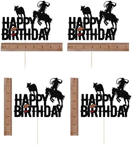 Cowboy Happy Birthday Cake Topper shiny cowboy happy birthday cake topper for boys girls cowboy themed birthday decorations