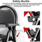 4 in 1 Folding Bedside Commode Chair for Elderly with Arms and Back,Adjustable Height Raised Toilet Seat with Handles,Adults Potty Chair for shower chair,Foldable and installation-free(Black)