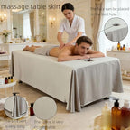 Premium Reusable Massage Table Skirt Sheets with Face Hole, Bed Cover Professional Massage Linens Fitted Wax Mat for Esthetician Bed, Stain and Wrinkle-Resistant, Machine Washable (Grey, 72*118 Inch)
