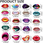 40Pcs Funny Lips Mouth Photo Booth Props with Sticks - Valentine's Day Party Selfie Accessories for Couples Date, Halloween, Birthday, Wedding & Graduation Decorations
