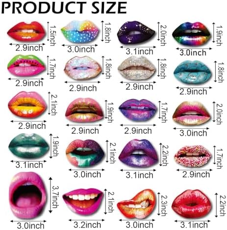 40Pcs Funny Lips Mouth Photo Booth Props with Sticks - Valentine's Day Party Selfie Accessories for Couples Date, Halloween, Birthday, Wedding & Graduation Decorations