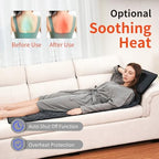Full Body Massage Mat with Heat Detachable Neck Pillow Vibration Massage Pad with 10 Motors 9 Speeds 9 Modes for Neck Back Pain, Gifts for Men Women at Home Office Use