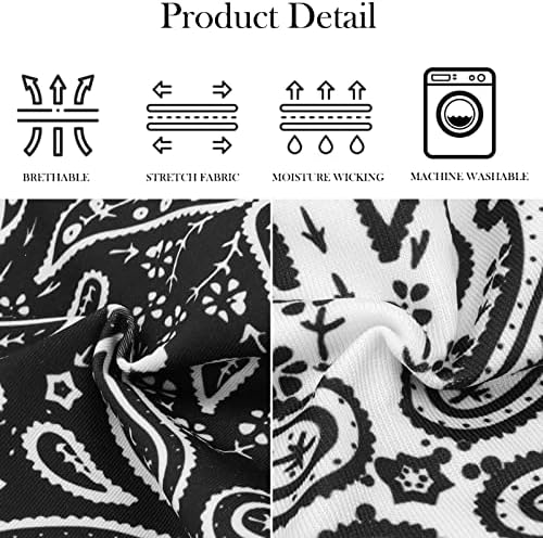 YARIEW 6Pcs Headbands Paisley Bandanas Head Bands Sweat Band Hair Wrap Headwrap Fashion Boho Wide Thick Workout Yoga Elastic Headbands Mens Cooling Running Sports Headband Sweatbands for Women and Men