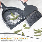 THINKLEARN 2PCS Small Dust Pan and Brush Set, Mini Broom and Dustpan Set, Compact and Hand Broom Combo Set for Cleaning, Dark Gray