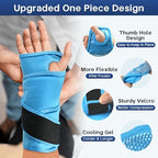 Wrist Ice Pack Wrap for Carpal Tunnel Relief, Gel Ice Packs for Injuries Reusable for Wrist Hand Foot Ankle Knee Leg Pain, Hot Cold Compress Therapy Bandage Surgery Recovery Gifts Men Women (Blue)