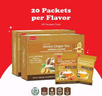 Pocas Honey Ginger Instant Tea Powder, Original & Ginseng Variety 2-Pack, Ginger Extract & Real Honey, Caffeine-Free Tea, 20 Packets per Box