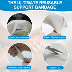 Latex-Free Elasticated Tubular Support Bandage with Stockinette Fabric, Breathable Tubular Compression Sleeve for Joint & Tissue Support on Arms, Knees, Legs (3.5" x 5.5 Yards) Size E