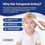Exergen TAT-2000C Temporal Artery Thermometer – Temporal Thermometer for Kids, Newborns & Adults, Soft Glow Display, Silent Mode, 9V Battery Included
