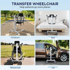 Mosfer Electric Patient Lift Transfer Chair Lift,Chair Lift Assist Devices for Home Seniors and Disabled with Adjustable Height, Folding Bathroom Wheelchair Move from Bed to Chair,Toilet,Car,Outdoor
